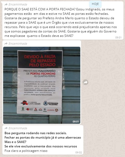 saae fechado deixa contribuinte indignado