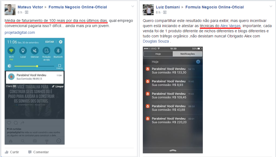 Fórmula Negócio Online - Prova Social