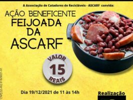 voluntários organizam feijoada beneficente para cobertura do galpão da ascarf
