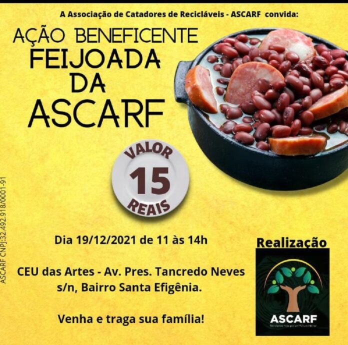 voluntários organizam feijoada beneficente para cobertura do galpão da ascarf