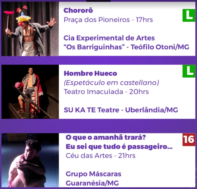 programação 14º fenta gv - quinta feira dia 20