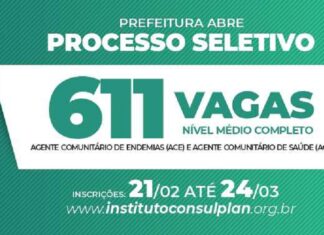 Inscrições para concurso de agente de saúde e de endemias terminam amanhã