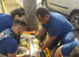 Durante capacitação, Samu atende vítimas de acidente na JK Durante capacitação, Samu atende vítimas de acidente na JK