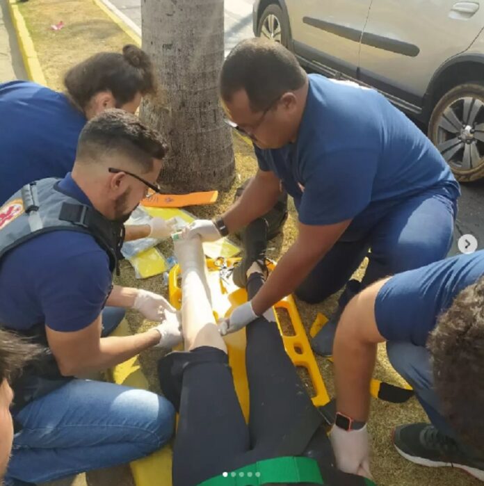 Durante capacitação, Samu atende vítimas de acidente na JK